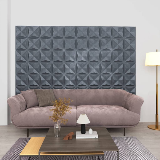 vidaXL 3D-seinäpaneelit 48 kpl 50x50 cm harmaa origami 12 m²