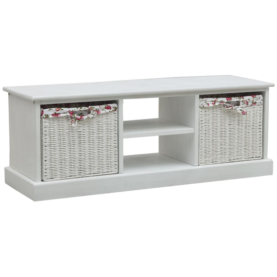 vidaXL TV-taso kahdella korilla valkoinen puu