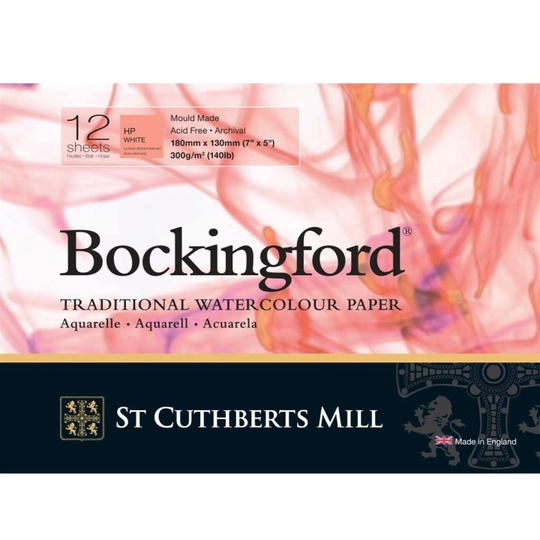 St Cuthberts Mill Bockingford Watercolour paper HP 300g 18x13cm