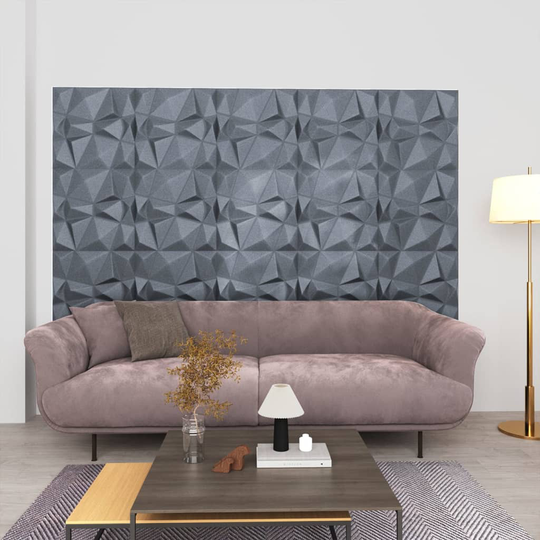 vidaXL 3D-seinäpaneelit 12 kpl 50x50 cm timantinharmaa 3 m²