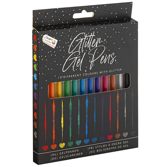Craft Sensations Glitter Gel pens 12 kpl