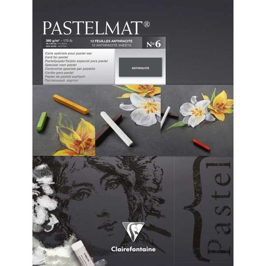 Clairefontaine Pastelmat Taiteilijalehtiö Anthracite 18x24 cm