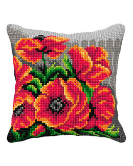 Kirjontapakkaus Tyynynpäällinen Unikko