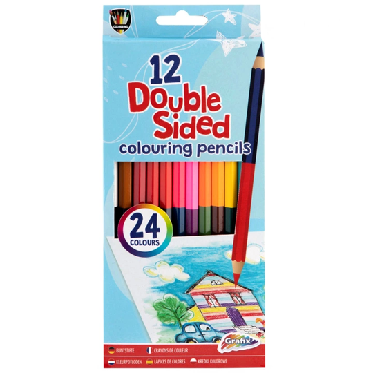 Grafix Colouring Pencils Duo 12-set