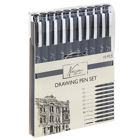 Nassau Fine Art Fineliners 10-setti