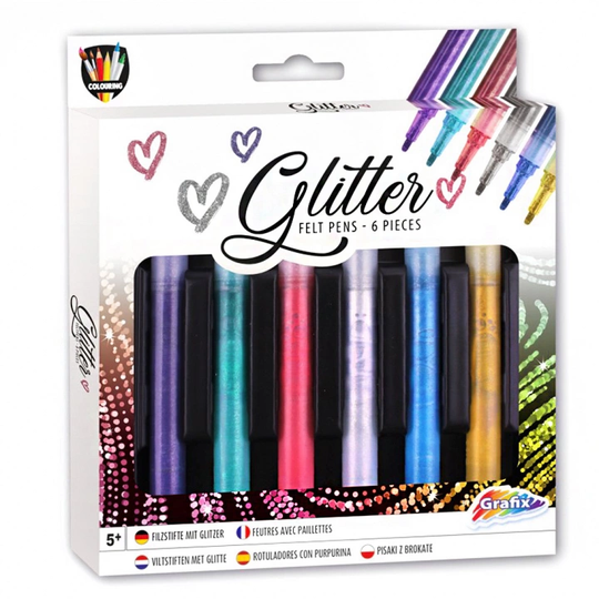 Grafix Tussit Glitter 6-setti