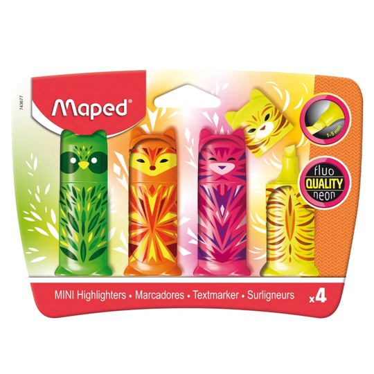 Maped Highlighter Mini Cute Pocket 4 kpl