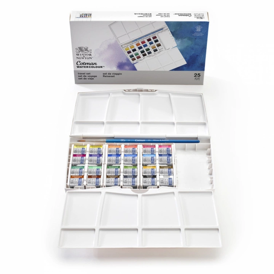 Winsor & Newton Cotman Akvarellset Paintingbox Plus 24 1/2-kopp
