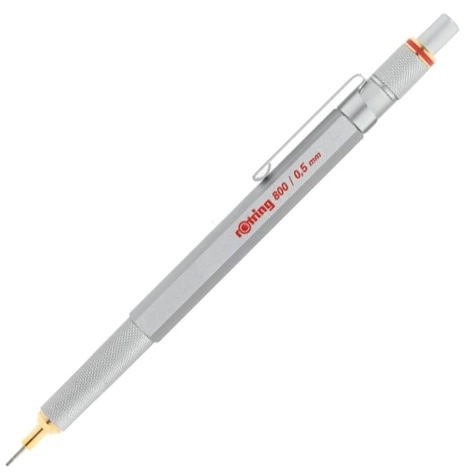 Rotring 800 Lyijytäytekynä 0.5 Hopea