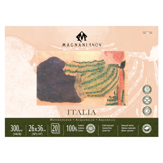 Magnani Akvarelliilehtiö Italia 100% Puuvilla 300gx36cm 20 Sheets