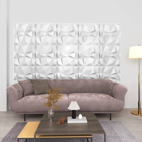 vidaXL 3D-seinäpaneelit 48 kpl 50x50 cm timantinvalkoinen 12 m²