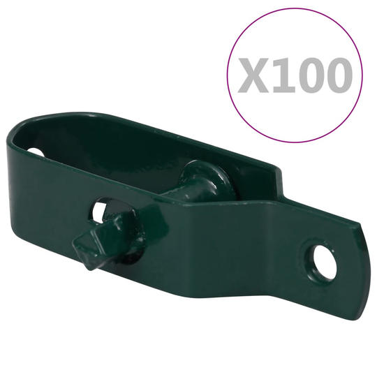 vidaXL Aitavaijerin kiristimet 100 kpl 100 mm teräs vihreä