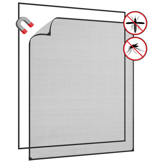 vidaXL Magneettinen hyönteisverkko ikkunaan antras 120x140cm lasikuitu