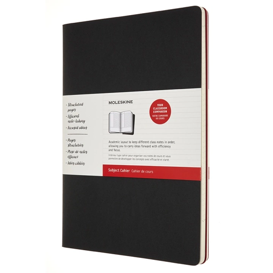 Moleskine Cahier Subject A4 Musta/Punainen Ruled