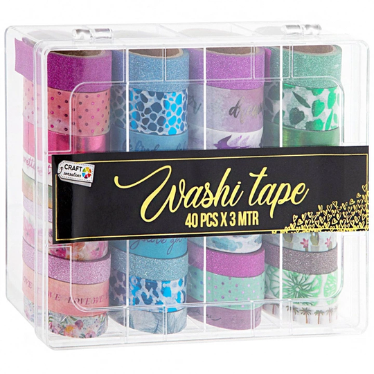 Craft Sensations Washi-teippi 40 kpl + säilytyslaatikko