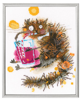 Broderikit Tavla Törstande katt