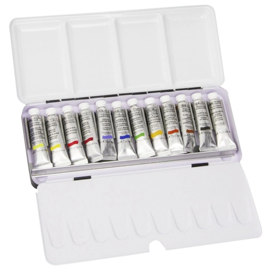 Winsor & Newton Akvarellisetti Emaloitu laatikko 12x5ml tubbia