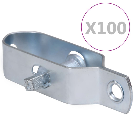vidaXL Aitavaijerin kiristimet 100 kpl 90 mm teräs hopea