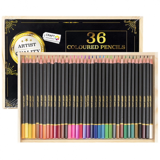 Craft Sensations Värikynät 36-setti Wooden box