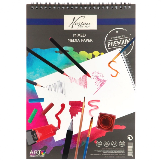 Nassau Fine Art Joonistusplokk spiraalis Mixed Media A4 300g