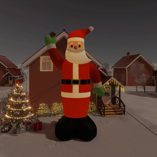 vidaXL Ilmatäytteinen joulupukki LED-valoilla 820 cm