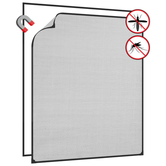 vidaXL Magneettinen hyönteisverkko ikkunaan antras 100x120cm lasikuitu