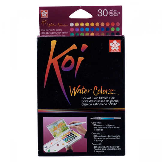 Sakura Koi Water Colors Pocket Field Sketch Box 30 + Brush