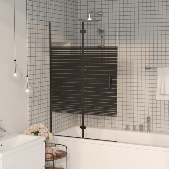 vidaXL Taittuva suihkuseinä ESG 80x140 cm musta