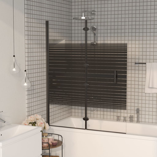 vidaXL Taittuva suihkuseinä ESG 100x140 cm musta