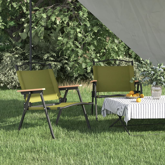 vidaXL Retkituolit 2 kpl vihreä 54x43x59 cm Oxford kangas