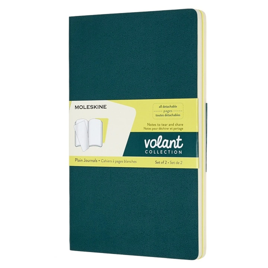 Moleskine Volant Large Vihreä/Lemon Plain