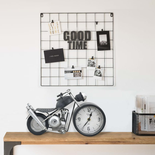 321482 vidaXL Table Clock Anthracite 32x10,5x18 cm Iron and MDF