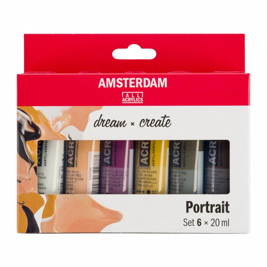 Amsterdam Akryylivärit Portrait setti 6 x 20 ml