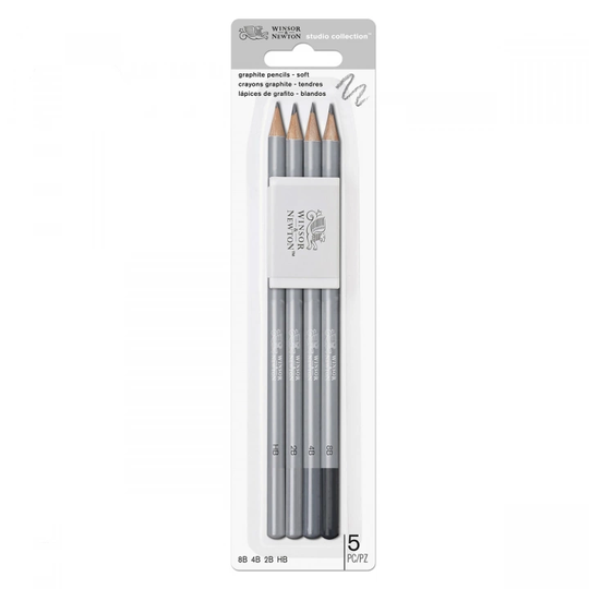 Winsor & Newton Studio Collection Lyijykynät Soft 4-setti + Pyyhekumi