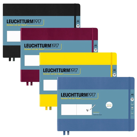 Leuchtturm1917 Sketchbook A5 Medium Landscape Port red