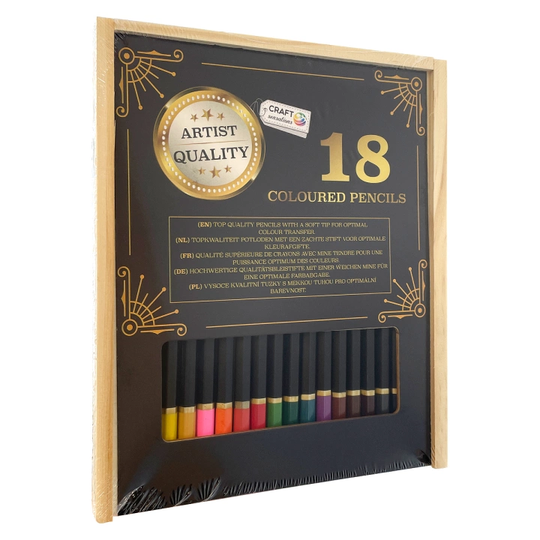 Craft Sensations Colouring pencils 18-set Wooden box