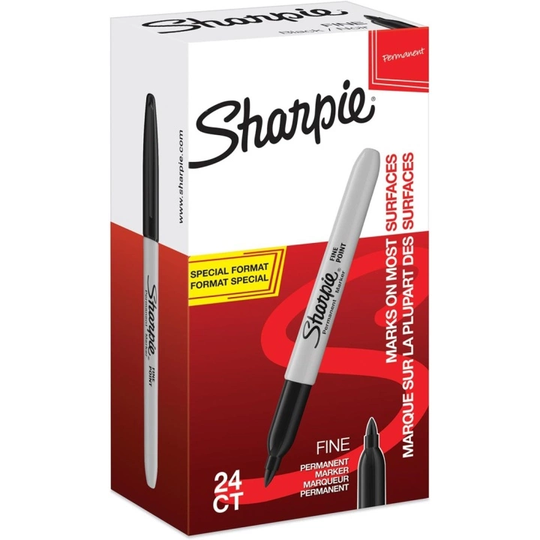 Sharpie Fine Marker 24 kpl Black