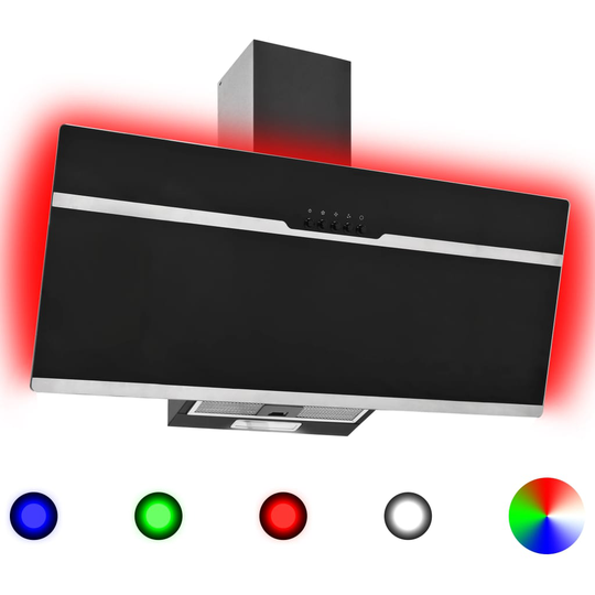 vidaXL Liesituuletin RGB 90 cm ruostumaton teräs ja karkaistu lasi