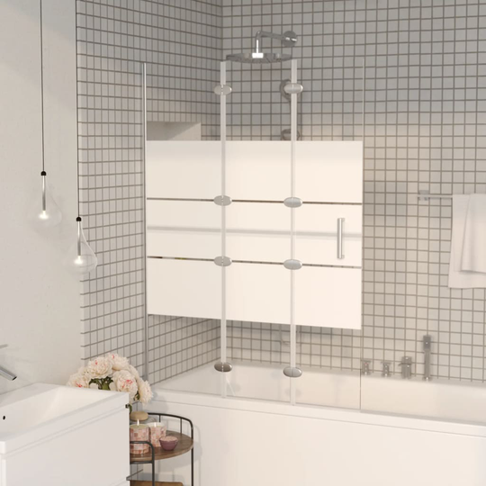 vidaXL Taittuva suihkuseinä ESG 100x140 cm valkoinen