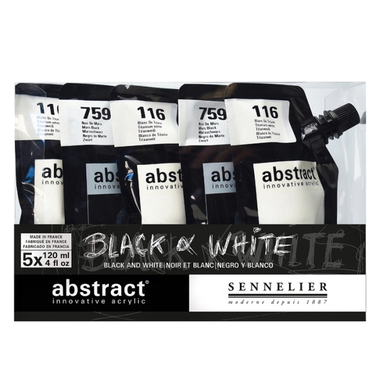 Sennelier Abstract Akryylimaali Musta & Valkoinen