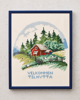 Kirjontapakkaus Taulu Mökki