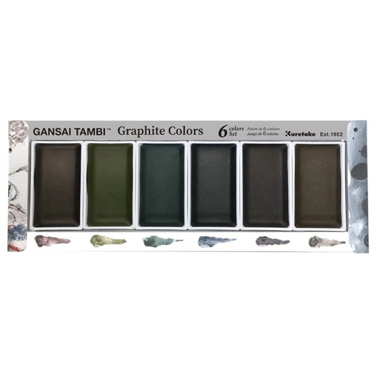 ZIG Kuretake Gansai Tambi Akvarelli 6-setti Graphite Colors