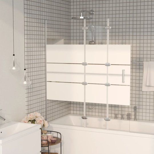 vidaXL Taittuva suihkuseinä ESG 120x140 cm valkoinen
