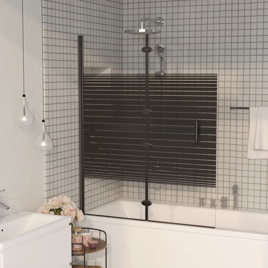 vidaXL Taittuva suihkuseinä ESG 120x140 cm musta
