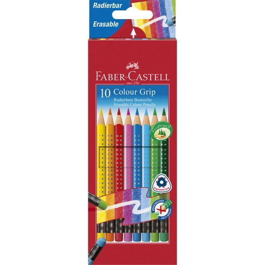 Faber-Castell Colour Grip Pyyhittävät Värikynät 10-setti