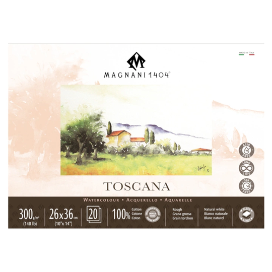 Magnani Akvarelliilehtiö Toscana 100% Puuvilla 300gx36cm 20 Sheets