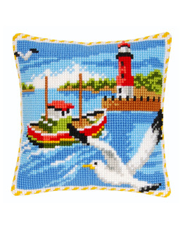 Kirjontapakkaus Tyynynpäällinen Kalalokki