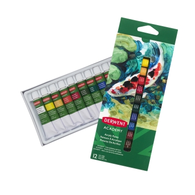 Derwent Derwent Academy Akryylivärit 12ml 12kpl