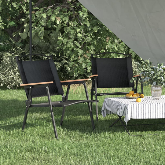 vidaXL Retkituolit 2 kpl musta 54x55x78 cm Oxford kangas