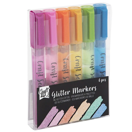 Craft Sensations Glitter Markers 6-set